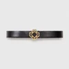 Ceinture en cuir avec logo Clover