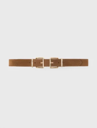 Ceinture en daim à double boucle
