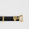 Ceinture fine en cuir avec boucle en forme de tête de lion