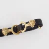 Ceinture fine en cuir avec boucle en forme de tête de lion