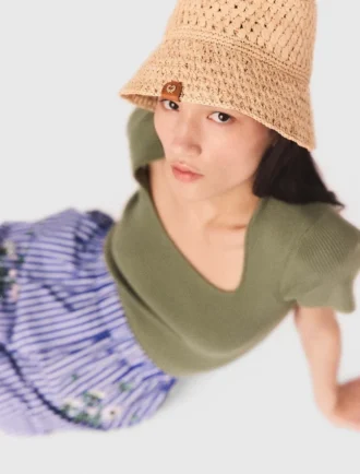 Chapeau bob en raphia crocheté Chapeau bob en raphia crocheté