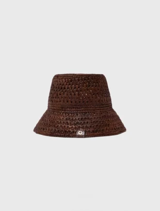 Chapeau bob en raphia naturel coloré Chapeau bob en raphia naturel coloré