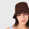 Chapeau bob en raphia naturel coloré Chapeau bob en raphia naturel coloré
