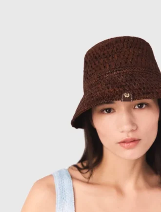 Chapeau bob en raphia naturel coloré Chapeau bob en raphia naturel coloré