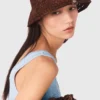Chapeau bob en raphia naturel coloré Chapeau bob en raphia naturel coloré