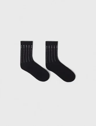 Chaussettes en coton à strass Chaussettes en coton à strass