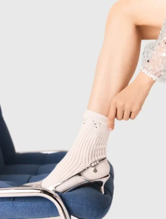 Chaussettes en pointelle perlé