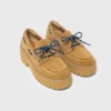 Chaussures bateau à semelle compensée en daim Chaussures bateau à semelle compensée en daim