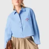 Chemise brodée avec dos plissé Chemise brodée avec dos plissé