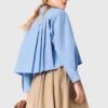 Chemise brodée avec dos plissé Chemise brodée avec dos plissé