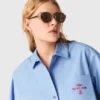 Chemise brodée avec dos plissé Chemise brodée avec dos plissé