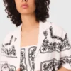 Chemise brodée à manches courtes