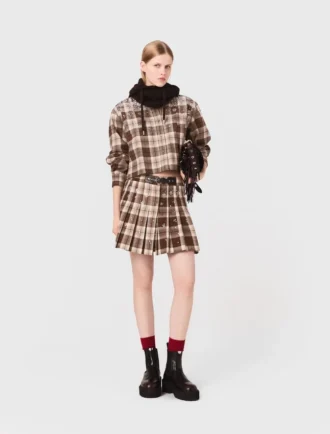 Chemise à carreaux en strass