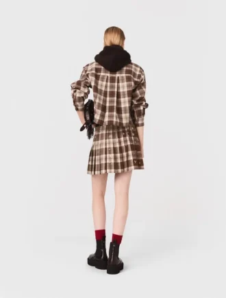 Chemise à carreaux en strass