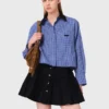 Chemise à col amovible avec strass Chemise à col amovible avec strass