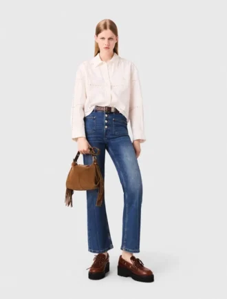 Chemise courte brodée