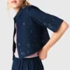 Chemise courte en denim brodée Chemise courte en denim brodée