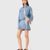 Chemise courte en denim à strass Chemise courte en denim à strass