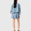 Chemise courte en denim à strass Chemise courte en denim à strass