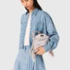 Chemise courte en denim à strass Chemise courte en denim à strass