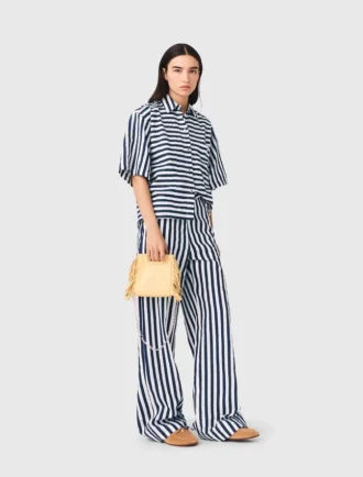Chemise courte en mélange de lin