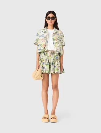 Chemise courte à motifs