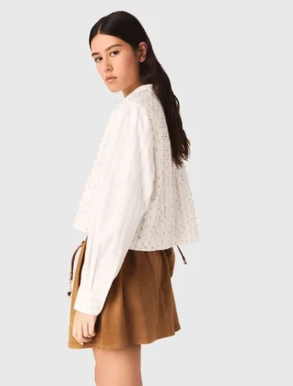 Chemise courte à perles