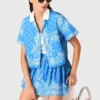 Chemise imprimée à col contrasté Chemise imprimée à col contrasté