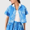 Chemise imprimée à col contrasté Chemise imprimée à col contrasté