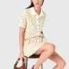 Chemise à motifs avec bordure en crochet