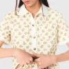 Chemise à motifs avec bordure en crochet