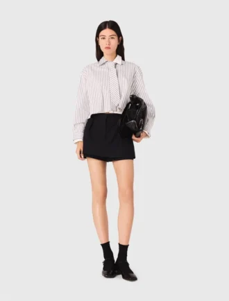 Chemise à strass avec cravate amovible