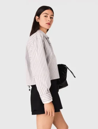 Chemise à strass avec cravate amovible