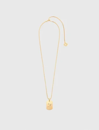 Collier avec plaque représentant le signe du zodiaque