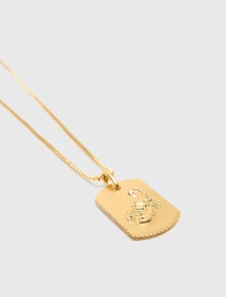 Collier avec plaque représentant le signe du zodiaque