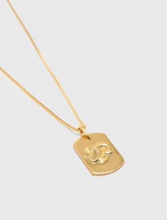 Collier avec plaque représentant le signe du zodiaque