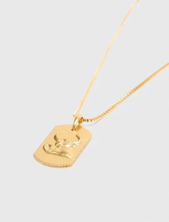 Collier avec plaque représentant le signe du zodiaque