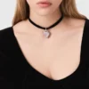 Collier cœur avec cordon en velours Collier cœur avec cordon en velours