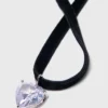 Collier cœur avec cordon en velours Collier cœur avec cordon en velours