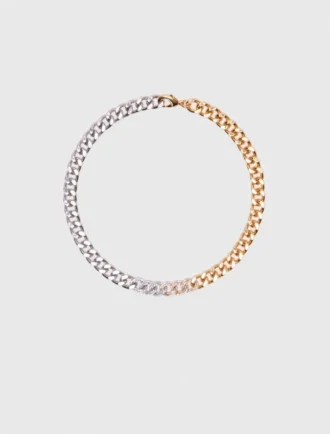 Collier à maillons bicolore en strass