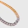 Collier à maillons bicolore en strass Collier à maillons bicolore en strass