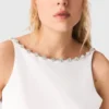Crop top en taffetas à col orné de bijoux