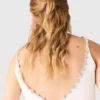 Crop top en taffetas à col orné de bijoux