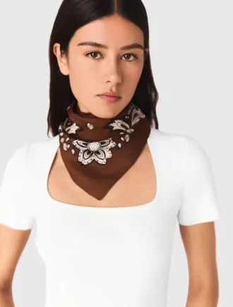 Foulard en soie imprimé bandana