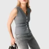 Gilet ajusté à boutons bijoux Gilet ajusté à boutons bijoux