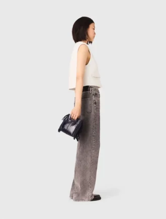Gilet en tweed avec bordure en perles