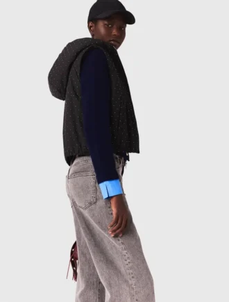 Gilet matelassé sans manches à strass