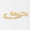 Grandes boucles d’oreilles créoles ornées de strass Grandes boucles d’oreilles créoles ornées de strass