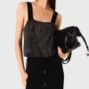 Haut en maille à bretelles et strass Haut en maille à bretelles et strass