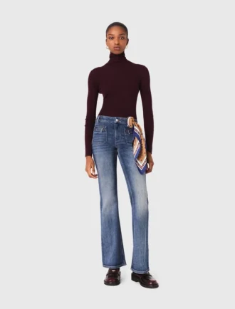 Jean bootcut avec poches zippées